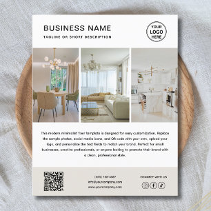 Prospectus 11,4 Cm X 14,2 Cm Flyer d'entreprise minimaliste avec logo personnal