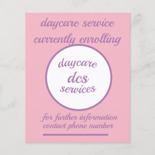 Prospectus 11,4 Cm X 14,2 Cm flyer des services de garderie