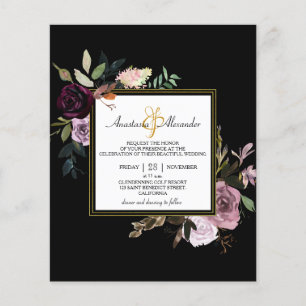 Prospectus 11,4 Cm X 14,2 Cm Flyer d'invitation de mariage ÉLÉGANT ET ÉCONOMIQU