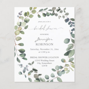 Prospectus 11,4 Cm X 14,2 Cm Flyer économique Rustique Eucalyptus Greenery Duo