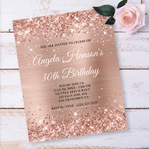 Prospectus 11,4 Cm X 14,2 Cm Flyer en papier pour 30e anniversaire avec paillet