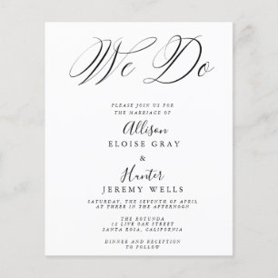 Prospectus 11,4 Cm X 14,2 Cm Flyer Faire-part de mariage budgétaire