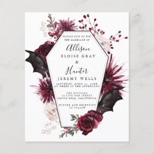 Prospectus 11,4 Cm X 14,2 Cm Flyer Faire-part de mariage Halloween Budget