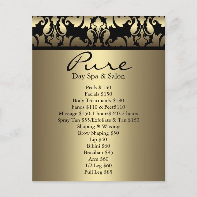 Prospectus 11,4 Cm X 14,2 Cm Flyer Gold Damask (Devant)