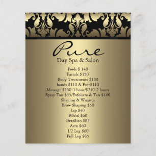 Prospectus 11,4 Cm X 14,2 Cm Flyer Gold Damask
