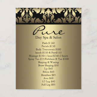 Prospectus 11,4 Cm X 14,2 Cm Flyer Gold Damask