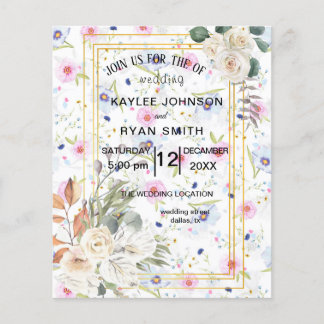Prospectus 11,4 Cm X 14,2 Cm Flyer Mariage de cadre