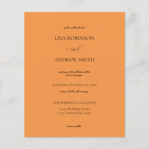 Prospectus 11,4 Cm X 14,2 Cm Flyer Mariage Orange Budget