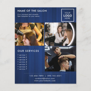 Prospectus 11,4 Cm X 14,2 Cm Flyer marketing minimaliste bleu moderne pour salo