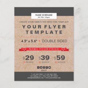 Prospectus 11,4 Cm X 14,2 Cm Flyer moderne Kraft Stripe Accent 4,5 po x 5,6 po