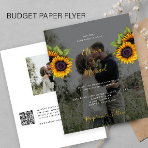 Prospectus 11,4 Cm X 14,2 Cm Flyer photo du faire-part de mariage Budget QR COD