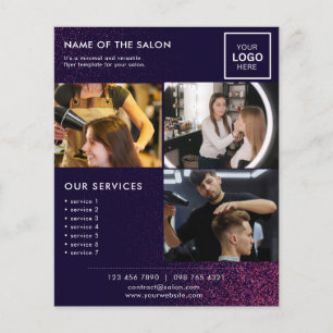 Prospectus 11,4 Cm X 14,2 Cm Flyer photo marketing minimaliste pour salon