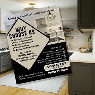 Prospectus 11,4 Cm X 14,2 Cm Flyer pour installateur de cuisine – Installation 