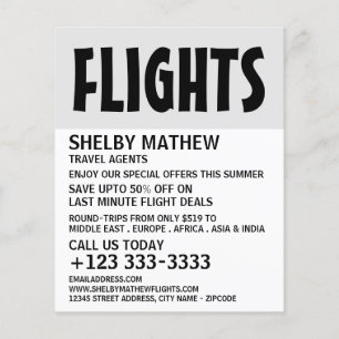 Prospectus 11,4 Cm X 14,2 Cm Flyer publicitaire moderne Bold, Airline