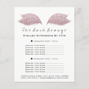 Prospectus 11,4 Cm X 14,2 Cm Flyer Rose Noir et Blanc de Salon de Beauté Maquil