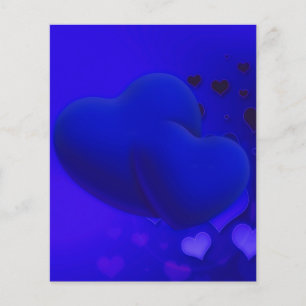 Prospectus 11,4 Cm X 14,2 Cm fond d'écran de cœurs bleus amour-629378