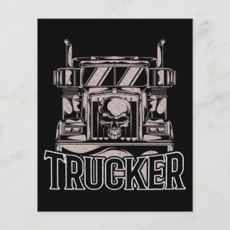 Prospectus 11,4 Cm X 14,2 Cm Funky Diesel Trucker Big Rig Semi