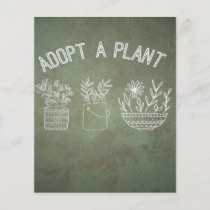 Prospectus 11,4 Cm X 14,2 Cm Funny Adopt A Plant Natural