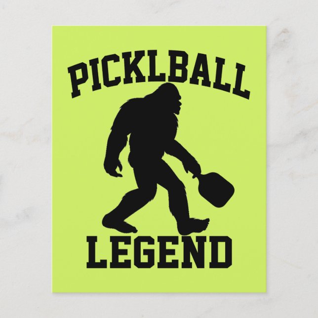 Prospectus 11,4 Cm X 14,2 Cm Funny Bigfoot Pickleball Legend (Devant)