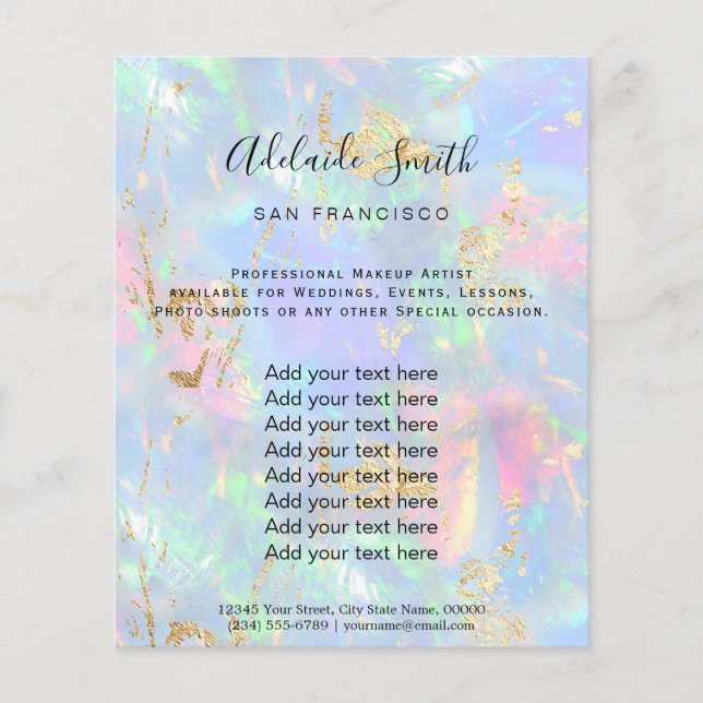 Prospectus 11,4 Cm X 14,2 Cm gemstone opal FAUX iridescente (Devant)