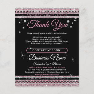 Prospectus 11,4 Cm X 14,2 Cm Glitter Thank You