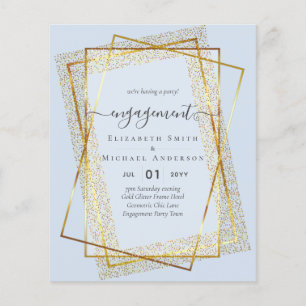 Prospectus 11,4 Cm X 14,2 Cm Glitzy Glam ENGAGEMENT Partie Invitations BUDGET
