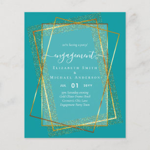 Prospectus 11,4 Cm X 14,2 Cm Glitzy Glam ENGAGEMENT Partie Invitations BUDGET