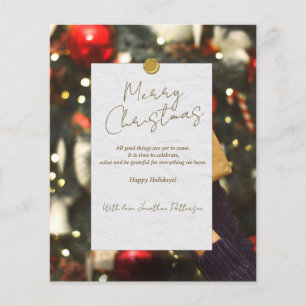 Prospectus 11,4 Cm X 14,2 Cm Gold Classy et élégant Joyeux Instagram de Noël