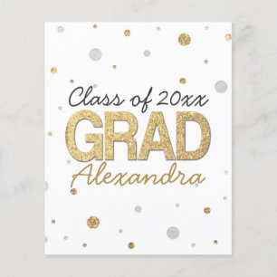 Prospectus 11,4 Cm X 14,2 Cm Gold Foil Parties scintillant Confetti Graduation 