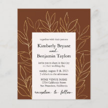 Gold Foliage Luxe Faire-part de mariage en terre c