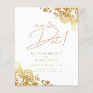 Prospectus 11,4 Cm X 14,2 Cm GOLD LACE Budget All-in1 Mariage Enregistrer la da