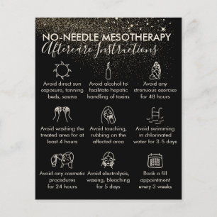 Prospectus 11,4 Cm X 14,2 Cm Gold No Needle Mesotherapy Budget des soins postér