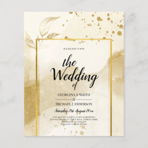 Prospectus 11,4 Cm X 14,2 Cm Gold Pearl MARIAGE alcool ENK Abstrait LeahG