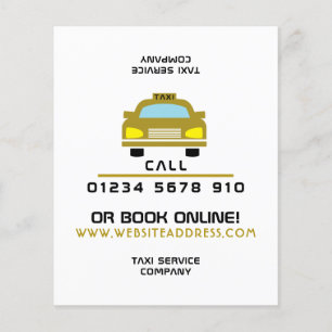 Prospectus 11,4 Cm X 14,2 Cm Gold Taxi Cab Logo with Price List