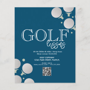 Prospectus 11,4 Cm X 14,2 Cm Golf Lessons Adult Children Business Flyers 