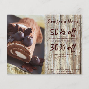 Prospectus 11,4 Cm X 14,2 Cm grain de bois rustique dessert gâteau au chocolat 