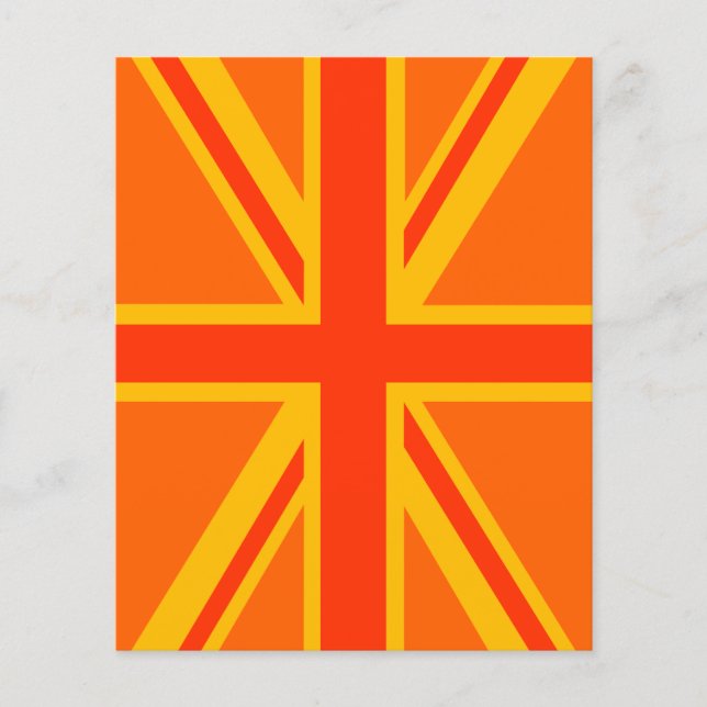 Prospectus 11,4 Cm X 14,2 Cm Gras orange Union Jack Britanniques Drapeau Swag (Devant)
