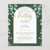 Green Gold PHOTO Mariage Inviter BUDGET Circulaire