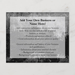 Prospectus 11,4 Cm X 14,2 Cm Grunge Black Paint Faux Finition Design