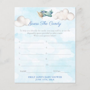 Prospectus 11,4 Cm X 14,2 Cm Guess The Candy Game Card Voyage Thème Baby shower