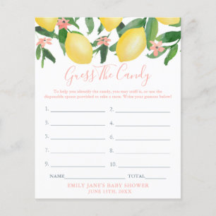 Prospectus 11,4 Cm X 14,2 Cm Guess The Candy Lemons Girl Baby shower Carte de j