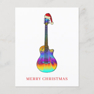Prospectus 11,4 Cm X 14,2 Cm Guitare de Noël cool colorée pas chère