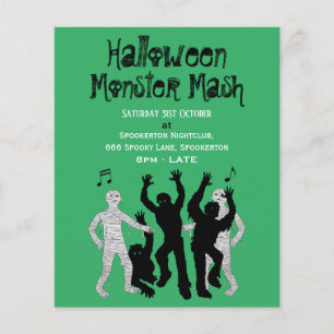 Prospectus 11,4 Cm X 14,2 Cm Halloween Monster Mash Dance Party