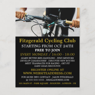 Prospectus 11,4 Cm X 14,2 Cm Handlebars, Cycling Club Publicité Circulaire