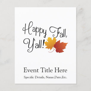 Prospectus 11,4 Cm X 14,2 Cm Happy Fall Ya'll It's Automne Non Halloween Harves