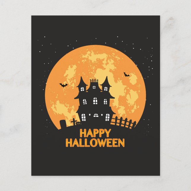 Prospectus 11,4 Cm X 14,2 Cm Happy halloween maison hantée (Devant)