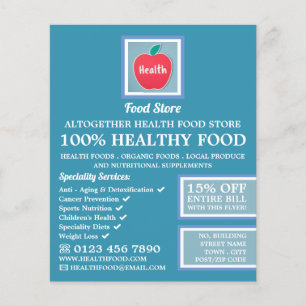 Prospectus 11,4 Cm X 14,2 Cm Health Food Store Logo Advertising