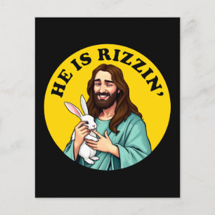 Prospectus 11,4 Cm X 14,2 Cm Il Rizzin Funny Jésus Jour de Pâques Chrétien