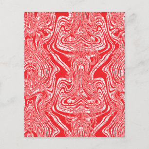 Prospectus 11,4 Cm X 14,2 Cm image rouge et blanche d'un motif sur un dos blanc