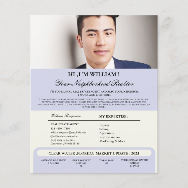 Prospectus 11,4 Cm X 14,2 Cm Immobilier Introduction Publicité marketing (Devant)